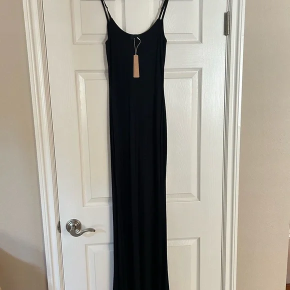 Skims Lounge Black Slip Dress, NWT, size Large - Picture 5 of 6